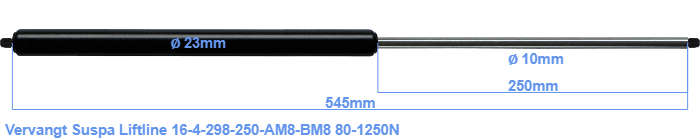 Suspa Liftline 16-4-298-250-AM8-BM8
