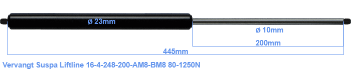 Suspa Liftline 16-4-248-200-AM8-BM8