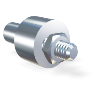 Adapter voor blokkeerpijp M8 RVS 316