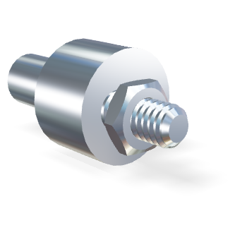 Adapter voor blokkeerpijp M8 RVS 316