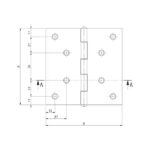 Scharnier staal (100mm x 100mm)