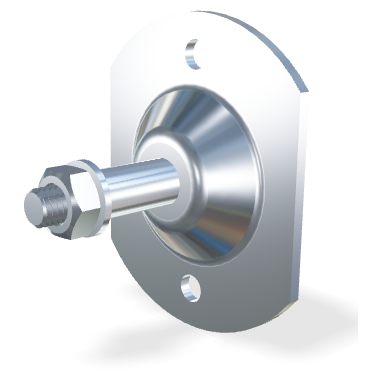 Ronde bevestigingsplaat pen 8mm (max. 1200N)