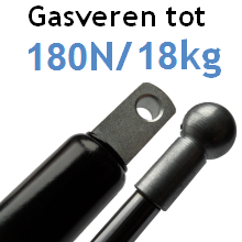Gasveren 4mm stang, max. 200N, M3.5 schroefdraad