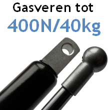 Gasveren 6mm stang, max. 450N, M5 schroefdraad