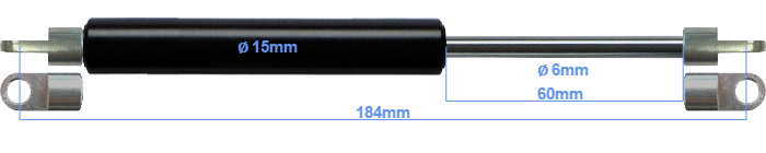 Gasveer keukenkast met aanbouwdeel schroefoog (100-400N)